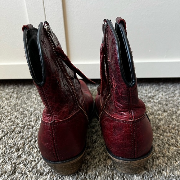 Dingo Women’s Red Cowboy Boots Leather Cactus Moon Size 8 - Picture 2 of 15